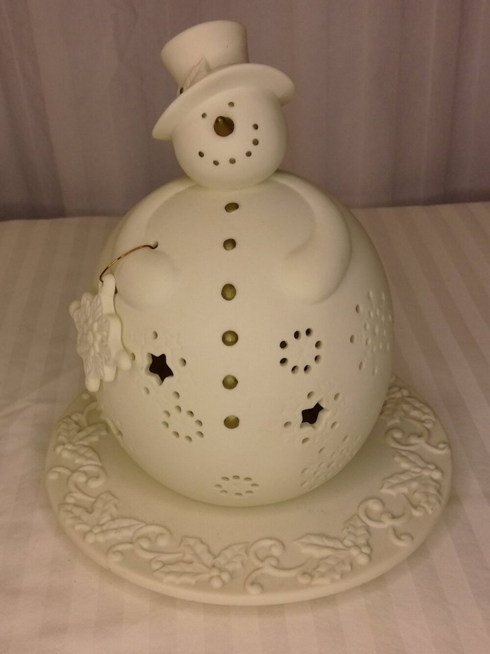 Roly Poly porcelain Snowman Tea Light by At Home America